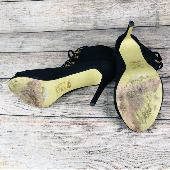 bebe Genuine Soft Leather Open Toe Booties - Picture 7 of 8